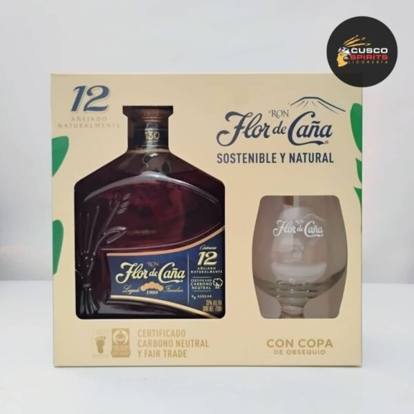 EDICION ESPECIAL FLOR DE CAÑA CENTENARIO 12 AÑOS - 750 ML + COPA